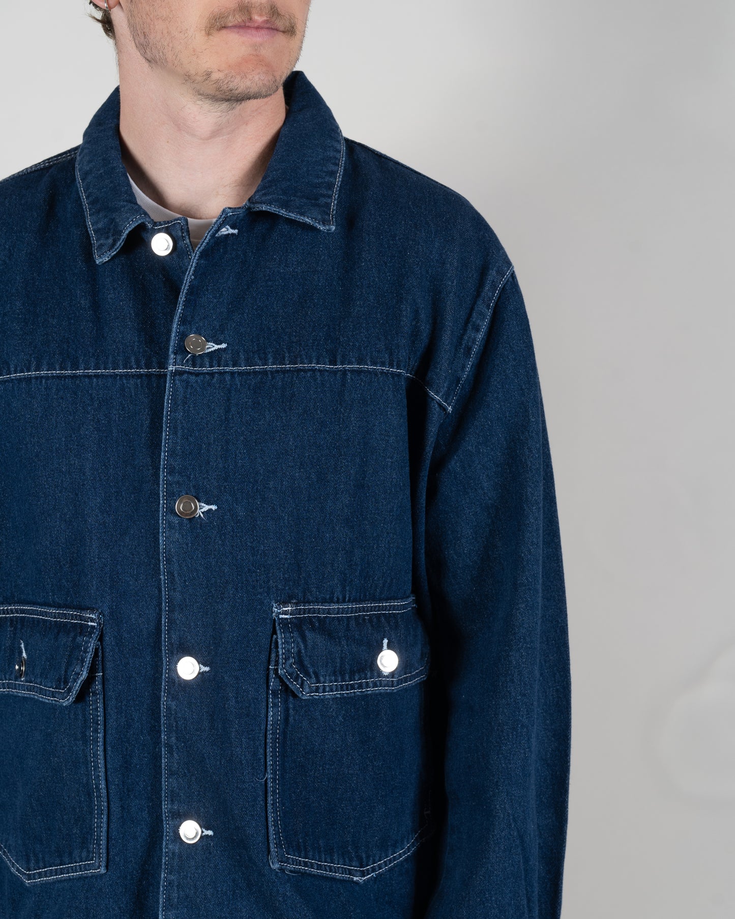 FULL BOTTON JACKET (RINSED DENIM)