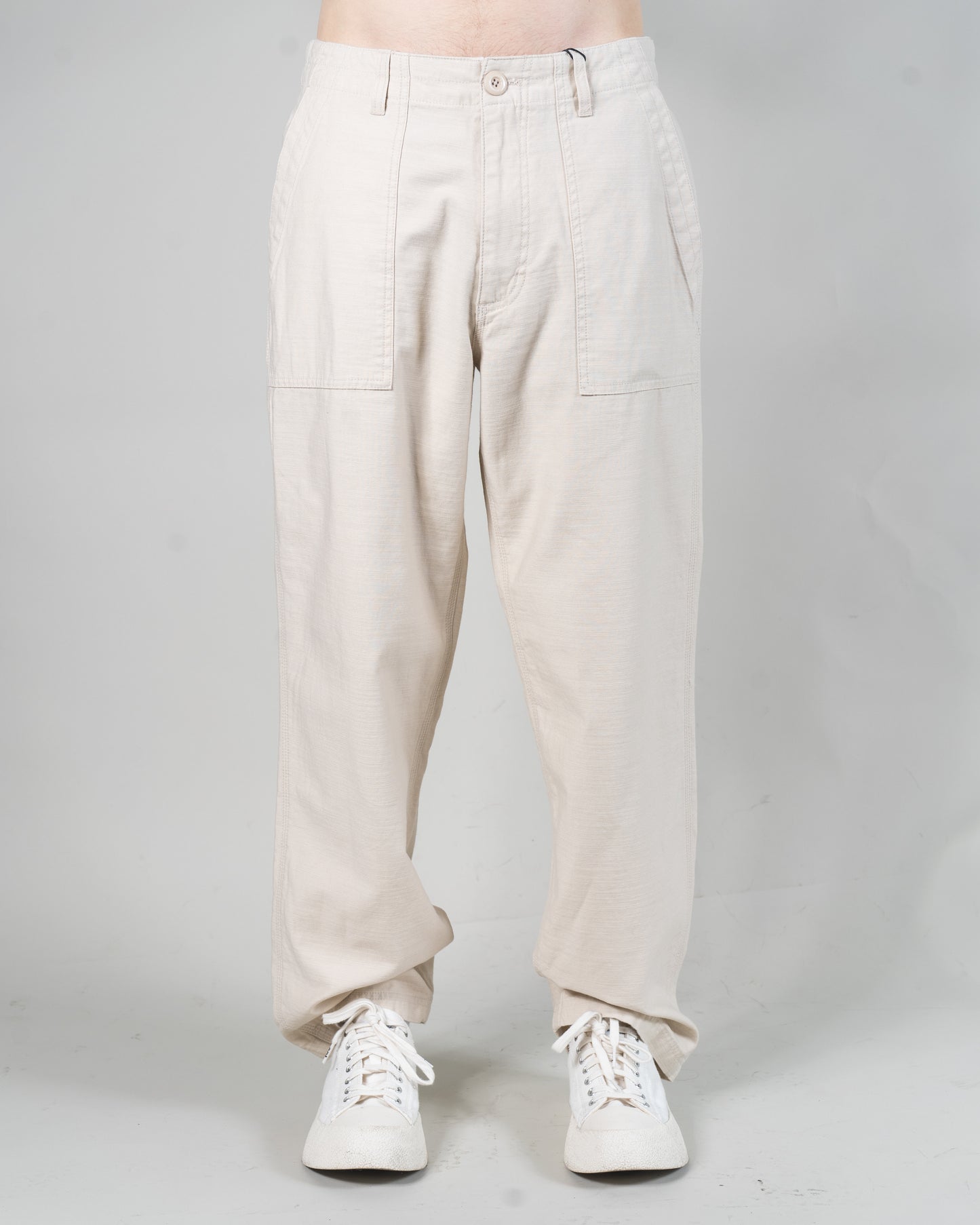 BACK SATIN FATIGUE PANTS (CREAM)